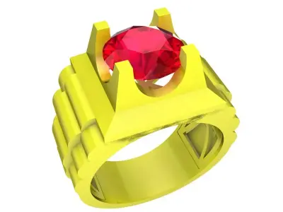 A7462 Korean Style Diamond Fashion Men Ring 3D Model 3D print model