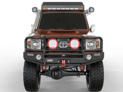 Land Cruiser 79 Pick-Up Double Cab 2018 6x6 Edition 3D model