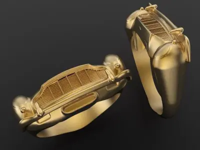 aston martin Classic Car Grill Front Unisex Mens Ring 3D print model