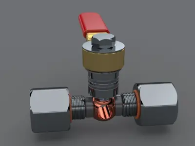 Hydraulic ball valve 10 mm 3D model