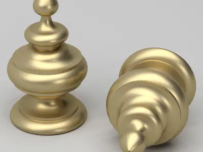 Elegant Gold Finial 3D model