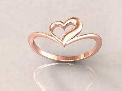 Heart ring 2 3D print model
