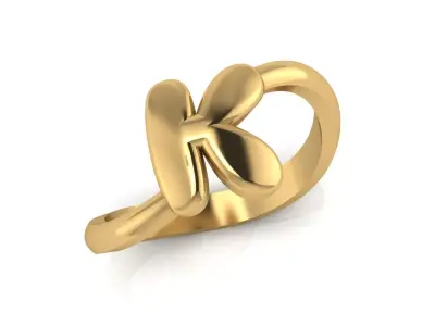 K alphabet baypass ring 3D print model