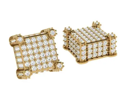 Square Diamond Earring 4072 3D print model