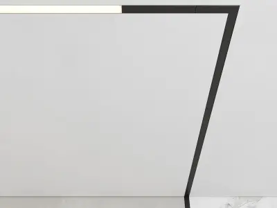 Decorative wall with fireplace set 14 3D model