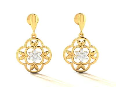 Diamond Earring 3D print model 2
