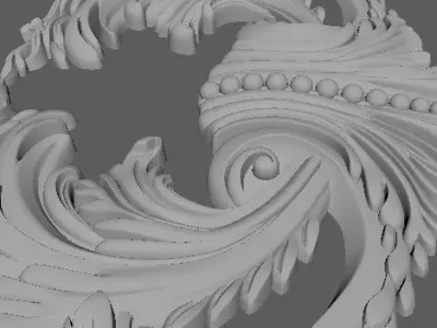 Central decor ornament for furniture 3D model 827