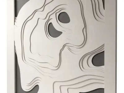 Decorativ panel wave 16 3D model