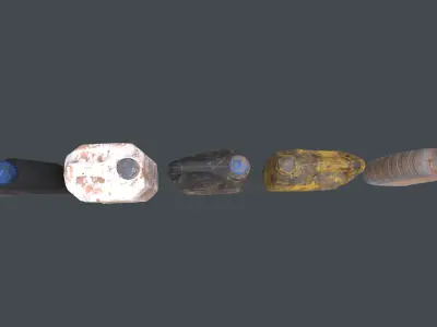Car oil bottles Low-poly 3D model