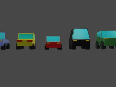 Low Poly Cars Pack  Low-poly 3D model
