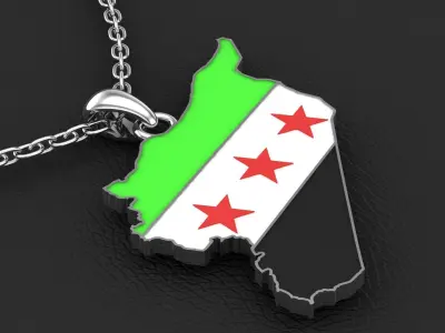 Syria flag pendant 3D print model