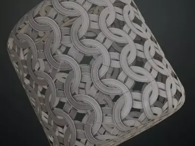 Circular Chain Mail Woven Metal PBR Seamless Texture
