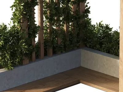 OutDoor plants - 3  Pergola plants set 3D model