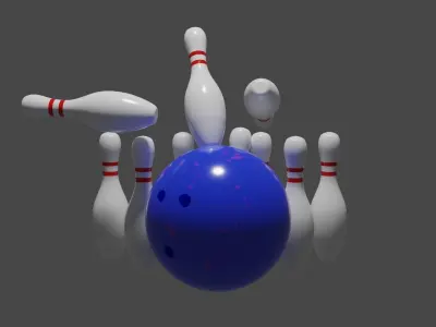 Bowling Ball and Pin Free 3D model