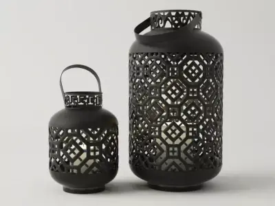 Black Metal Lanterns 3D model
