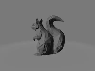 Low-Poly Squirrel Sculpture  3D model