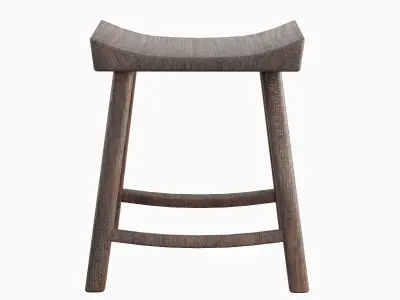 Old Wooden Chair 01  Low-poly 3D model