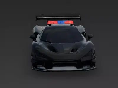 High-Speed Police Interceptor Supercar 3D Model Low-poly 3D model