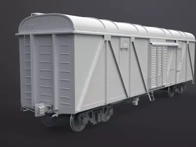 Boxcar High-Poly train car 3D model