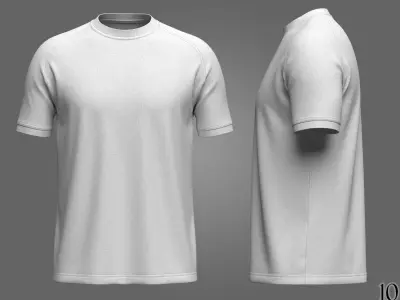 Mens Reglan Half Slv T-Shirt  3D model