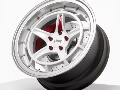 HSR Rai S4 3 Piece Rims wheels 3D model