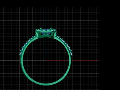 STL 3DM Print Ready Women Diamond Ring Lightweight Printable  3D print model 12
