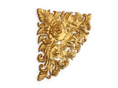 Classic carved corner decor ornament 374 3D model