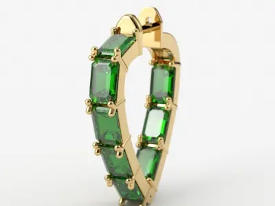 Earrings  with gems 3dm stl print 3D print model