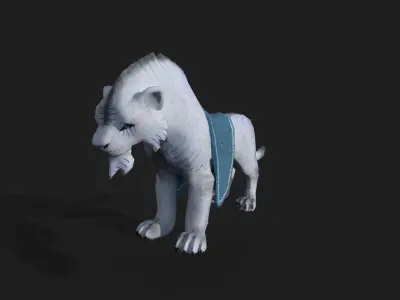 White tiger Low-poly 3D model