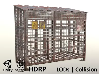 Gas Cylinder Cage Rusty Low-poly 3D model