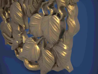 Carved clock for 3D printing and CNC 3D print model 9