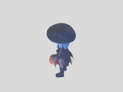Witch Girl Character Low-poly 3D model