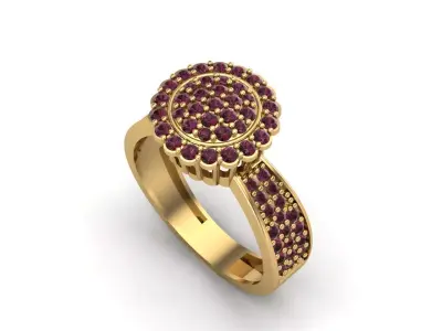 Womens Rings With Stone Ring Ready STL 3DM Models Rings women 3D print model
