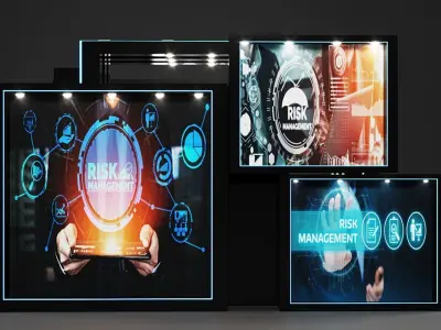 Exhibition booth design all sides opened island 3D model