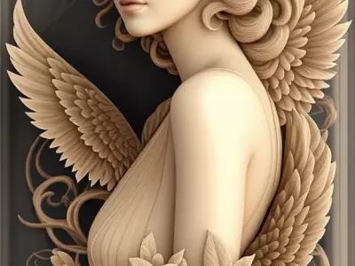 Engraving the angels wings 3D model