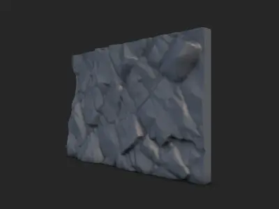 Cracked Cement Stone Wall 3D model