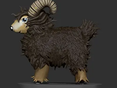 Brown Sheep Concept Sculpture 3D model