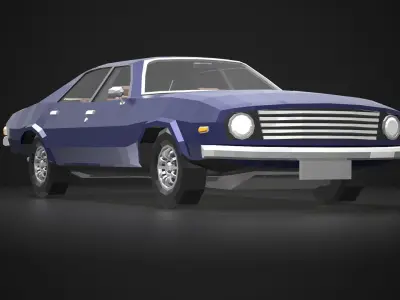 Low-Poly Retro City Car 04 Low-poly 3D model