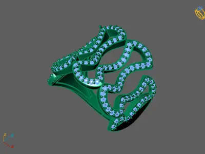 STL 3DM Print Ready Women Diamond Ring Lightweight Printable  3D print model 181