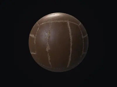 Old volleyball ball Low-poly 3D model