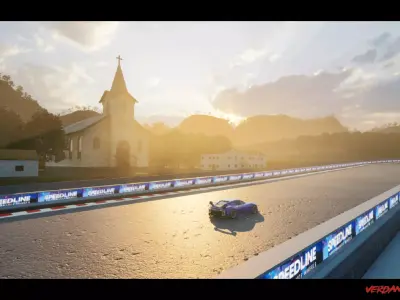 Verdant Ascent Rally - Realistic Race Track Environment Low-poly 3D model