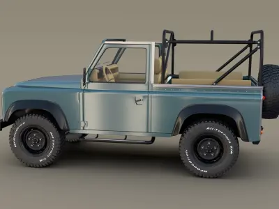 1985 Land Rover Defender 90 with interior ver 3 3D model