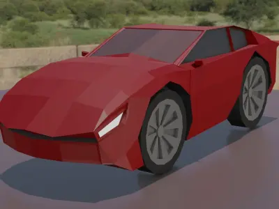 low poly race car Low-poly 3D model buy