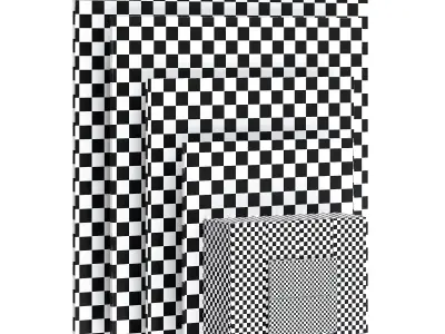 Panel set of concrete tiles with wooden square in middle 3D model