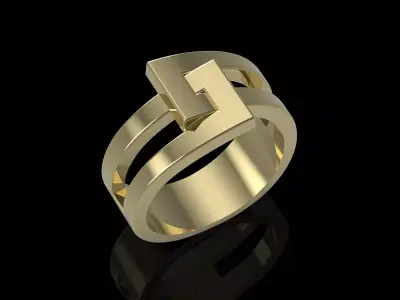 Lux ring printable jewelry gold 3D model 3D print model
