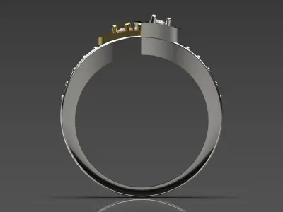 Women Yellow Gold Love Knot Ring jr00152 3D print model