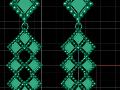 INDIAN STYLE LUXURY GOLD EARRING 3D PRINTABLE MODEL 3D print model