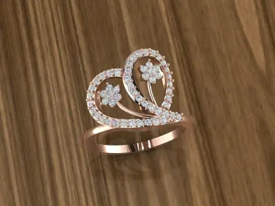 Diamond Jewelry Ring 3D print model 32