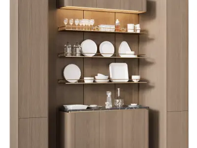 CUPBOARD WITH DISHES NO1 A 3D model