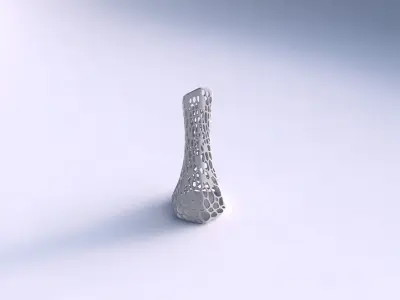 Vase squeezed and bent hexagon with dense organic lattice 3D print model